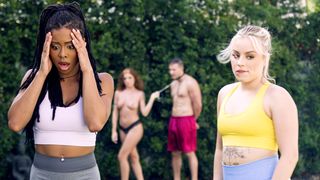 Big ass ebony MILF has a bisexual foursome with GF and neighbors