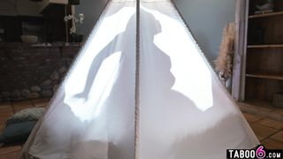 Black teen stepdaughter with huge boobs seduces her stepdad
