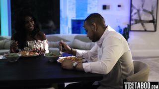 Petite ebony MILF catches cheating BBC husband and dominates him