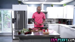 Jealous big boobs ebony teen stepdaughter seduces her BBC stepdad