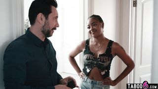 Stepdad pervs on black teen stepdaughter with new security cams