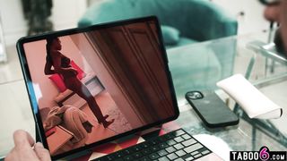 Stepdad pervs on black teen stepdaughter with new security cams