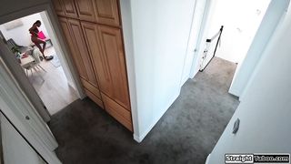 Stepdad wanted to spy so now I make him watch me masturbate