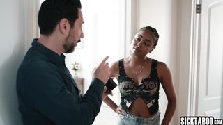 Stepfather fucked his loved big ass ebony teen stepdaughter Destiny Mira