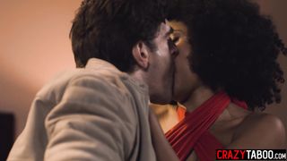 Sexy big ass black MILF having rough sex after guy enjoyed sloppy blowjob