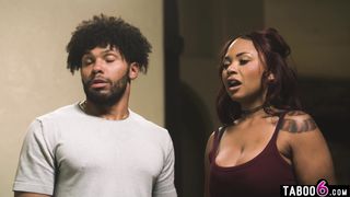 Black MILF nanny double penetration fuck by BF and neighbor