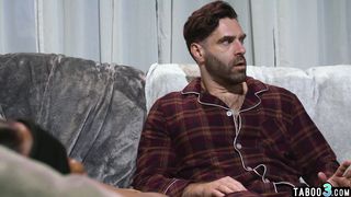 Ebony teen stepdaughter Lily Starfire lures stepdad into dirty taboo sex