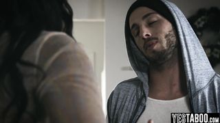 Petite ebony beauty bares big ass for interracial sex with ex BF