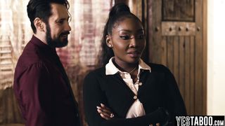 Huge tits curvy ebony MILF realtor railed by horny mature client