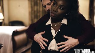 Huge tits curvy ebony MILF realtor railed by horny mature client