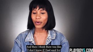 Black MILF Jenna Foxx solo masturbation session with an orgasm