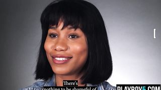 Black MILF Jenna Foxx solo masturbation session with an orgasm