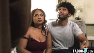 Ebony teen nanny Avery Jane double penetrated by BF and the perv neighbor