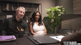 Asian therapist has interracial threesome with her ebony client