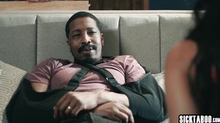 Stepdad tricks sexy teen stepdaughter Ameena Green and fucked her so hard