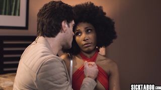 Small tits ebony cheater Olivia Jay fucked her big dick lover Ken Feels