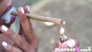 Big ass curly ebony girl Misty Stone hot striptease and exposed hot body