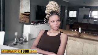 Cute big ass black teen Sawadi Jones rough pussy fucking with white friend