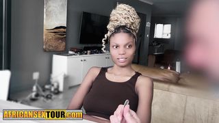 Cute big ass black teen Sawadi Jones rough pussy fucking with white friend