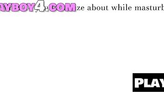 Petite ebony MILF pornstar Alexis Tae sensual masturbation after interview