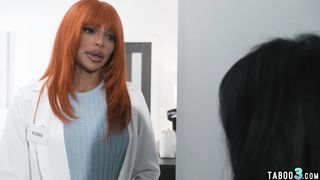 Ebony tranny doctor Lola Morena banging a petite asian MILFs ass bareback